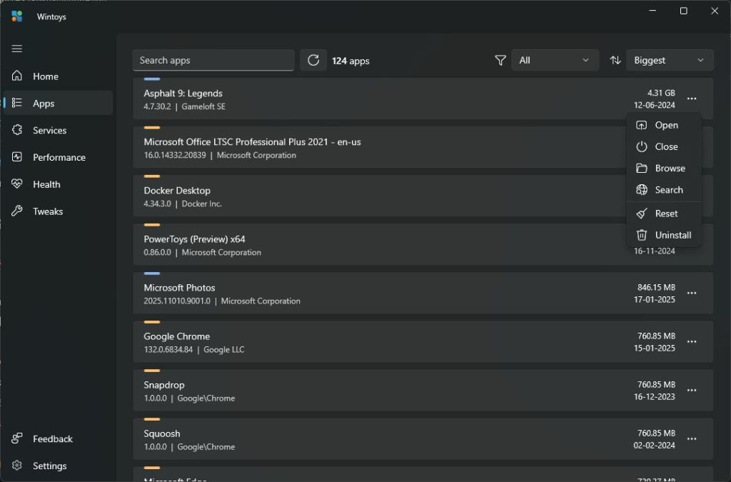 Afinstaller System -apps på Windows 11 ved hjælp af Wintoys