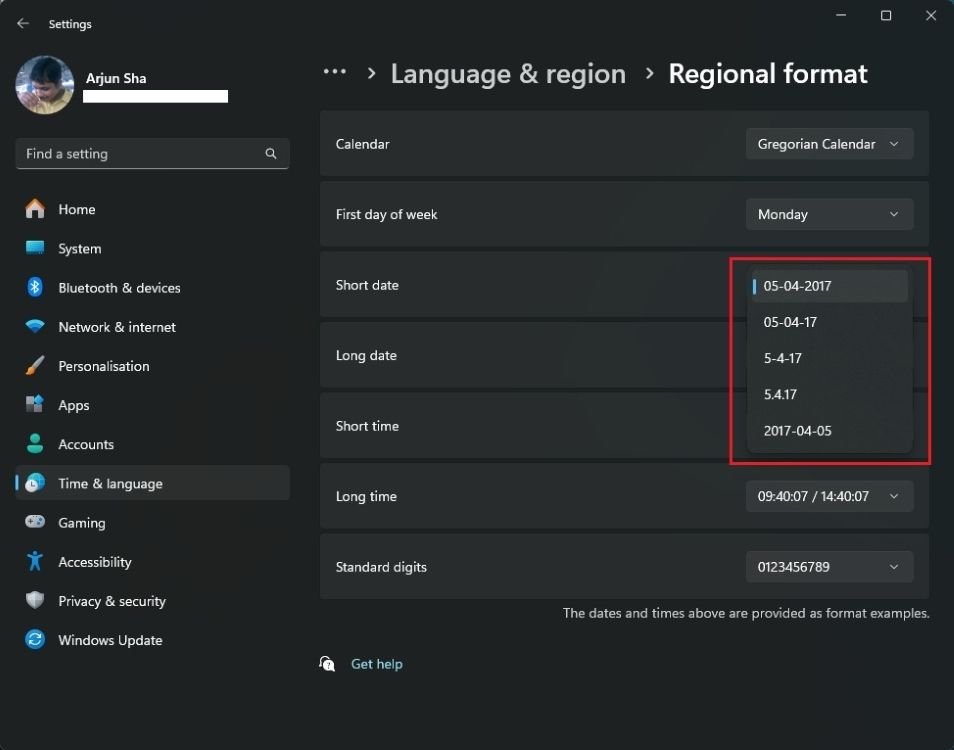 ændre datoformat på Windows 11