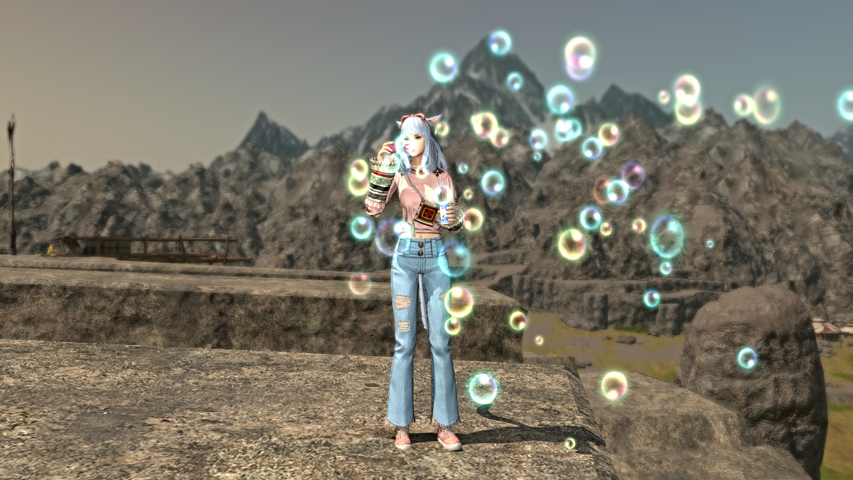 Brug af slagboblerne emote i FFXIV