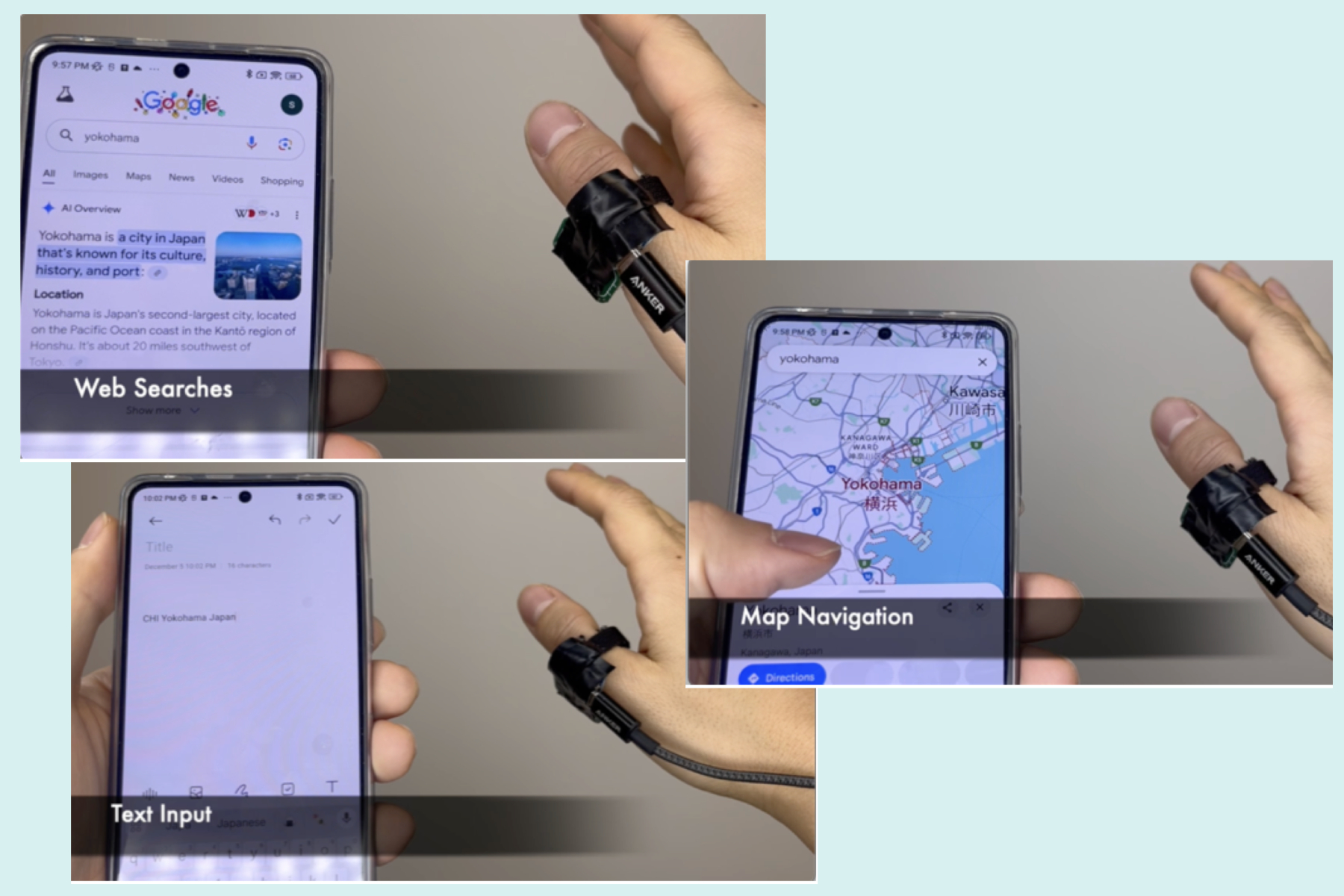 Stavering, der viser input på en telefon.