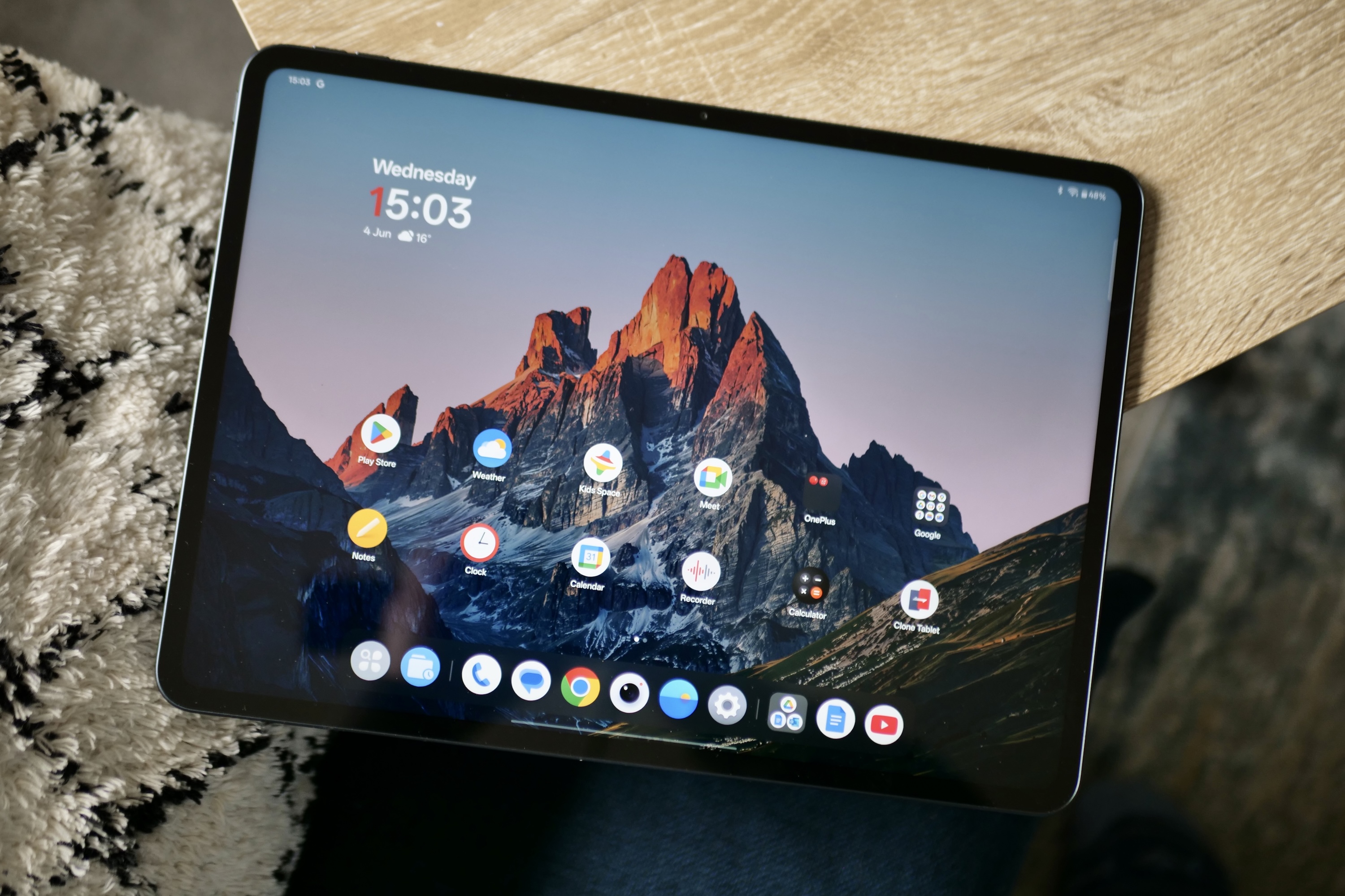 OnePlus Pad 3's skærm.
