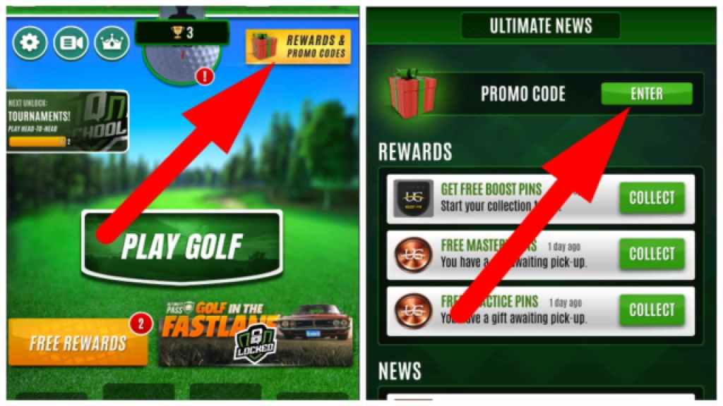 Hvordan man indløser koder i Ultimate Golf